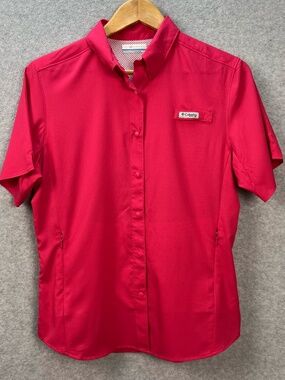 Columbia PFG Women's Tamiami™ II Short Sleeve Fishing Shirt Pink MEDIUM Golf UPF